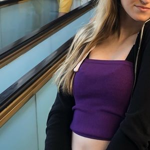 simple plain purple tube top